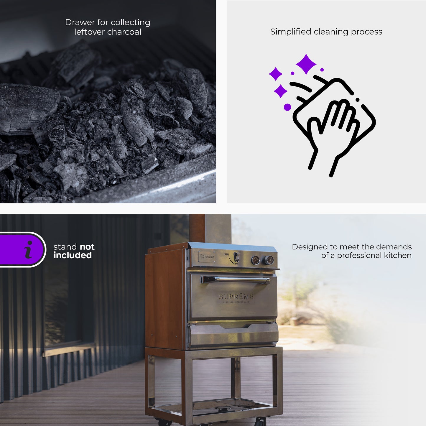 Cetro Charcoal Oven Suprême 430 Stainless Steel