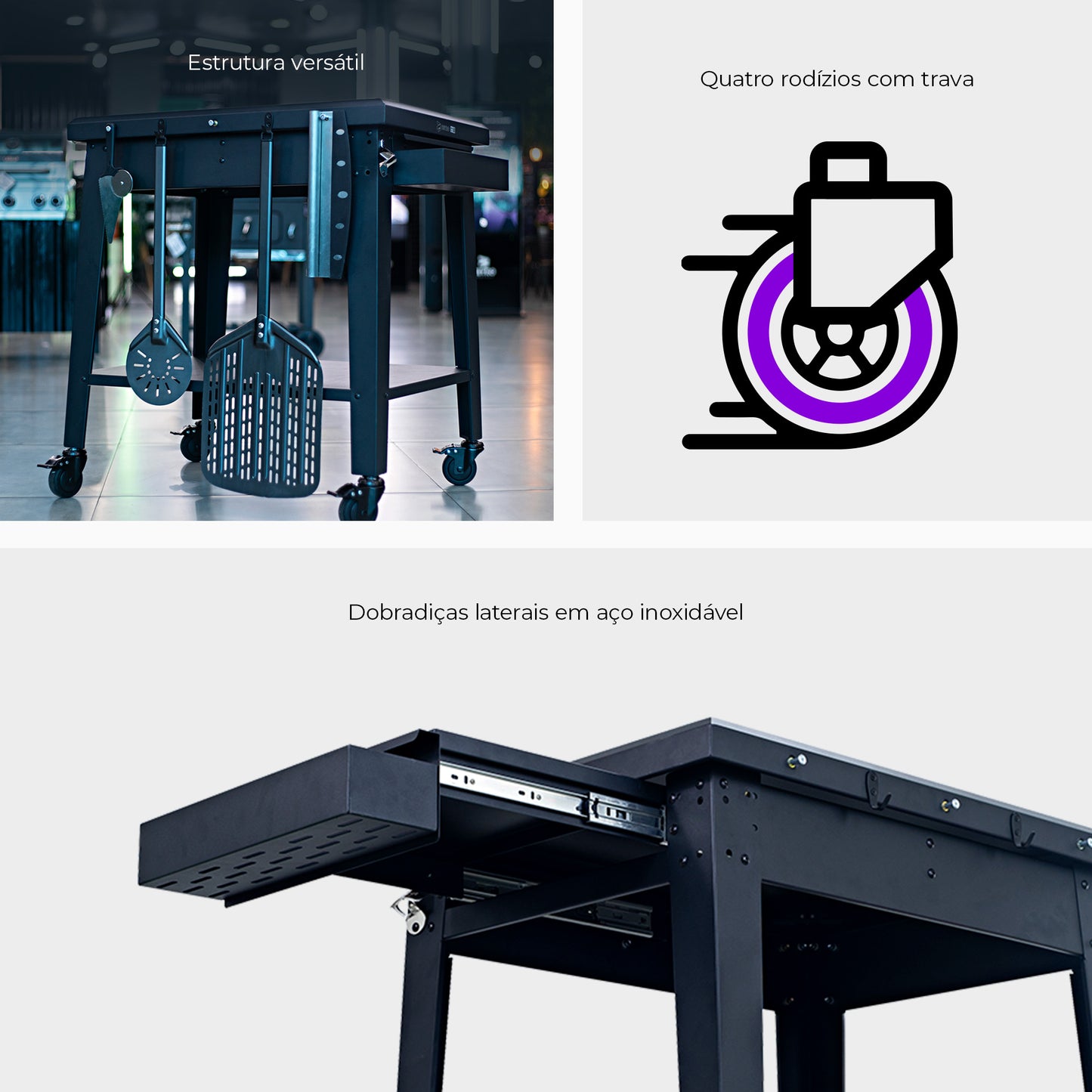 Cetro Pizza Oven Stand Trolley Table
