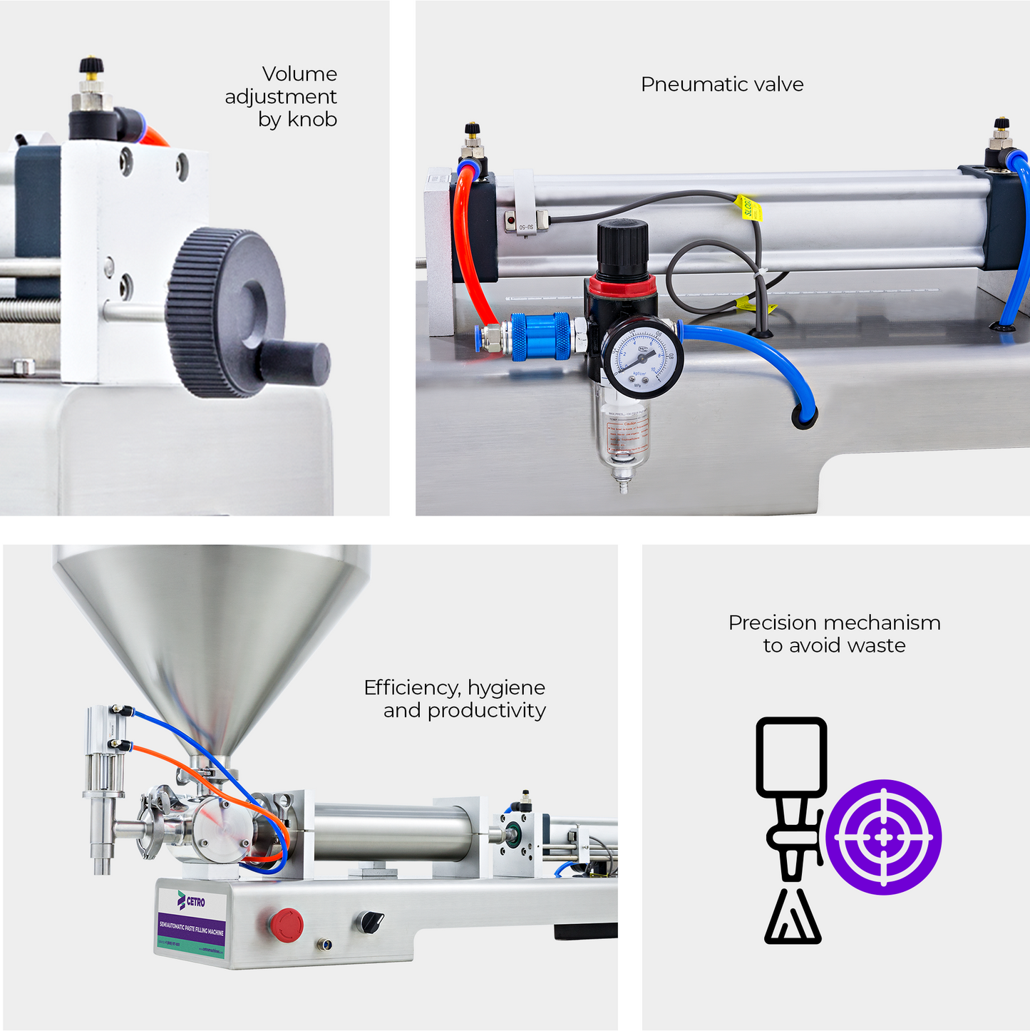 Cetro Semiautomatic Paste Filling Machine CSFM P-1000