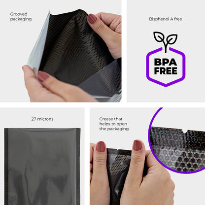 Cetro Structured Vacuum Bag 9.8 x 12 inches – 100 Black Pre-cut bags
