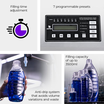 Cetro Semiautomatic Liquid Filling Machine CSFM L-3500